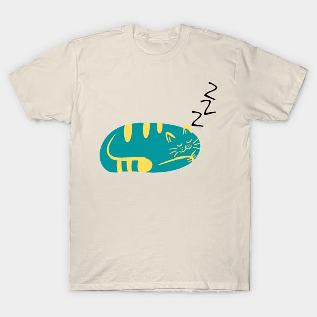 Cat sleeping T-Shirt by Amadej